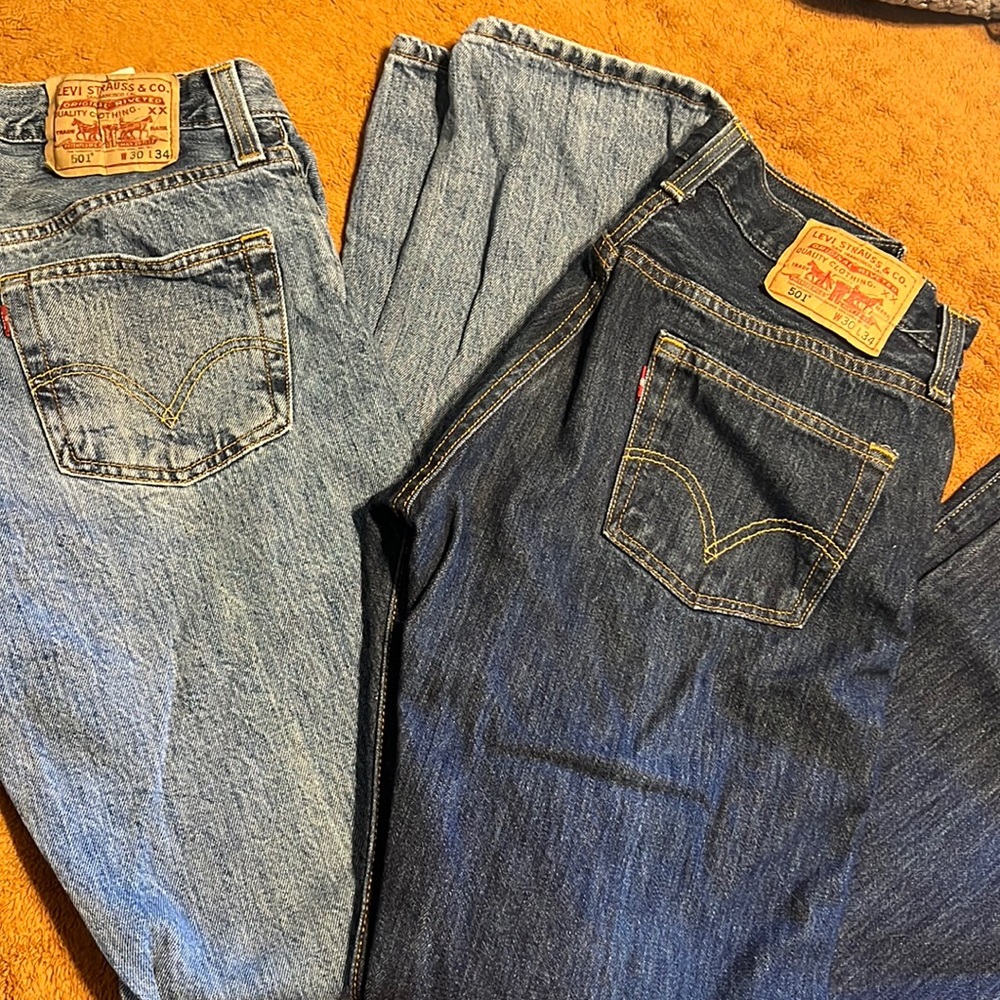 *2 Pair Mens* Levi 501 Straight Fit Jeans